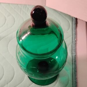 Jade Green Glass Vase with Elegant Curves